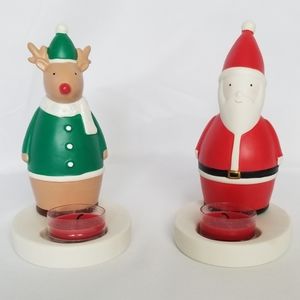 Partylite Santa & Reindeer Tealight Holder